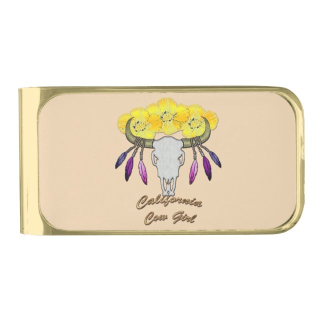 California Boho Cowgirl Gold Finish Money Clip (Front)