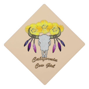 California Boho Cowgirl Graduation Cap Topper