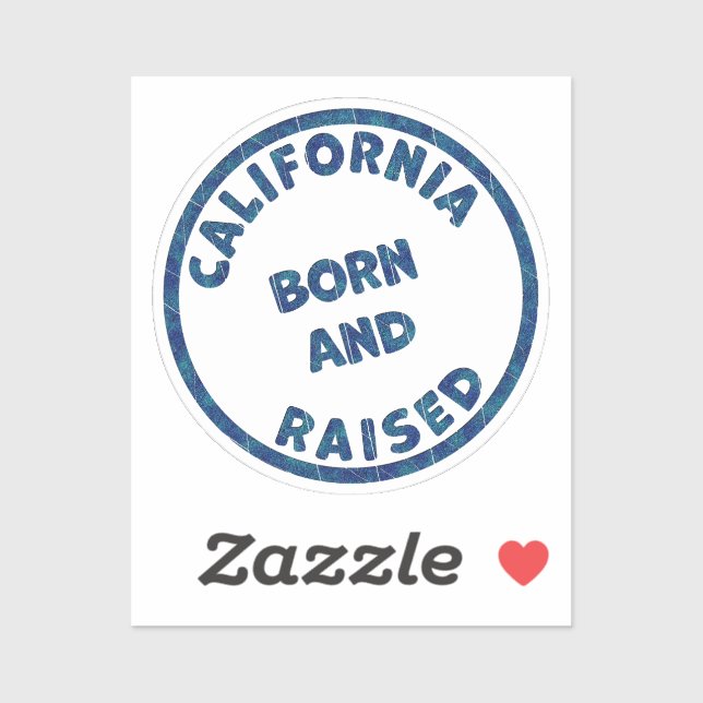 California Born and Raised Illustration Sticker (Sheet)