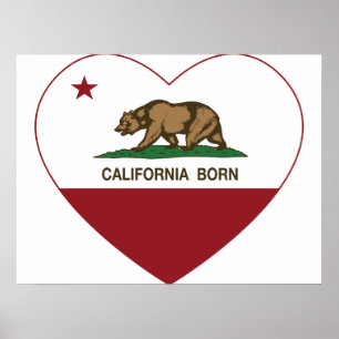 California Born Heart Poster
