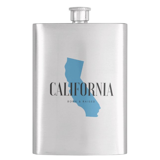 California Born & Raised Hip Flask (Front)
