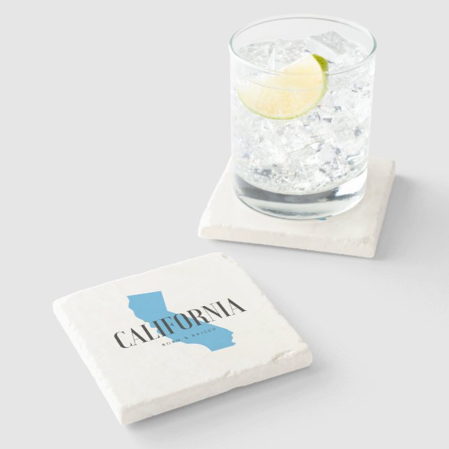 California Born & Raised Stone Coaster (Side)