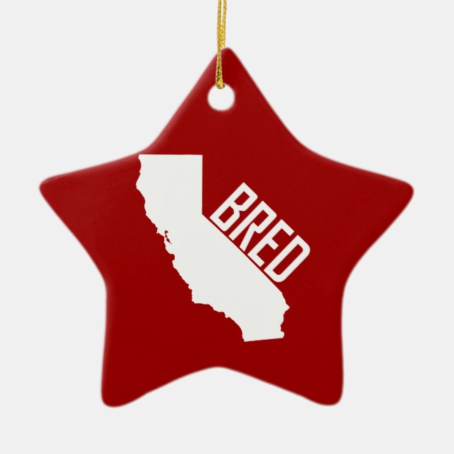 California Bred Ceramic Ornament (Front)
