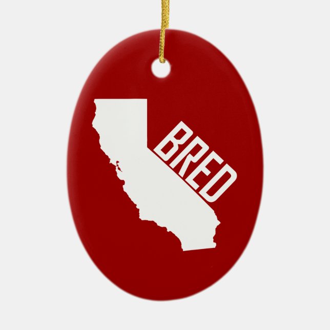California Bred Ceramic Ornament (Front)