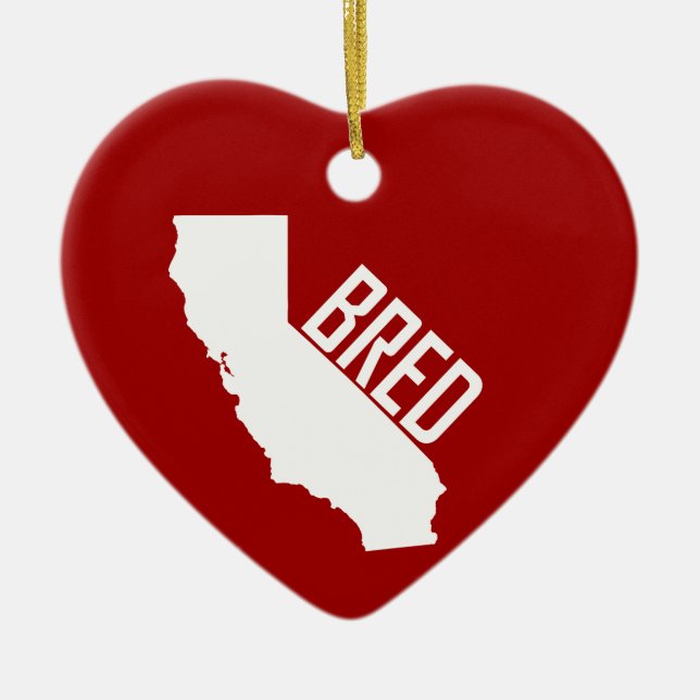 California Bred Ceramic Ornament (Front)