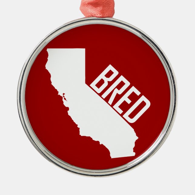 California Bred Metal Ornament (Front)