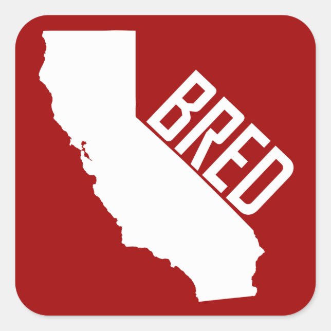California Bred Square Sticker (Front)