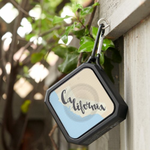 California Brush Lettering With Silhouette Map Bluetooth Speaker