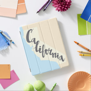 California Brush Lettering With Silhouette Map iPad Smart Cover