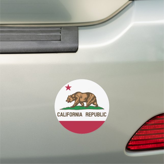California Bumper Sticker & California Flag /USA Car Magnet (In Situ)