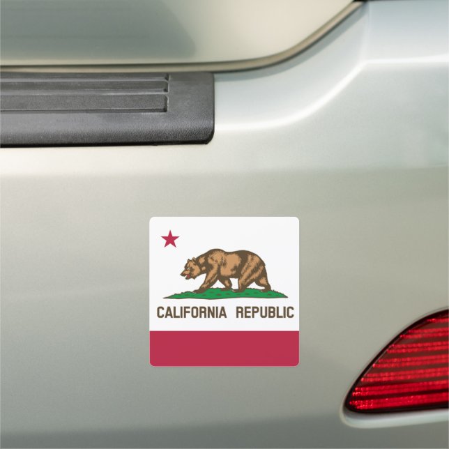 California Bumper Sticker & California Flag /USA Car Magnet (In Situ)