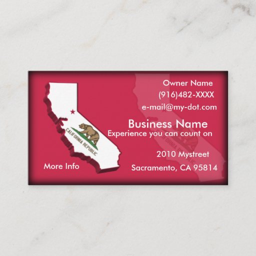 Customizable California Business Card Templates