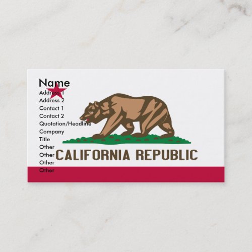 CALIFORNIA Business Cards