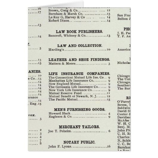 California Business Index Page (Front)