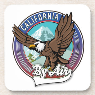 California By Air travel patch  Beverage Coaster