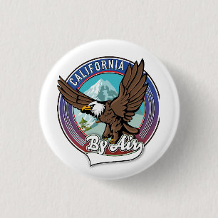 California By Air travel patch Button