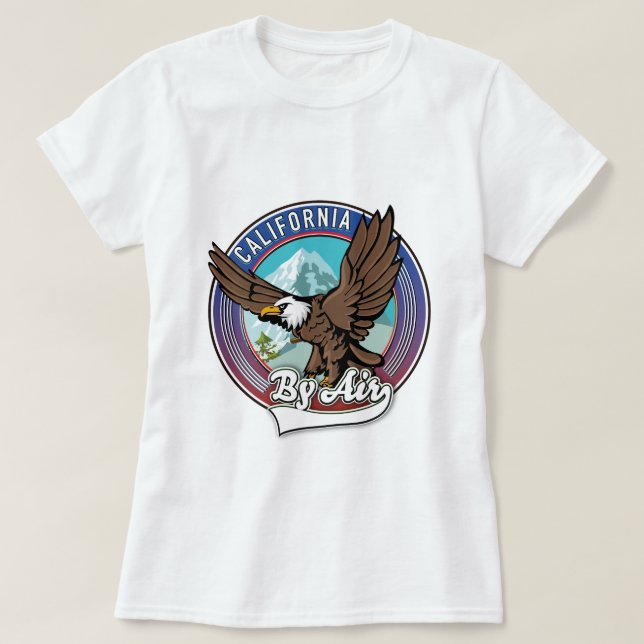 California By Air travel patch  T-Shirt (Design Front)