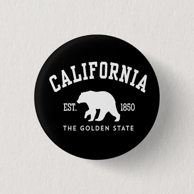 California CA Bear Button (Front)
