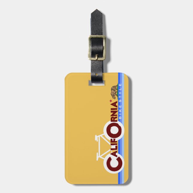 California CA biking state flag Luggage Tag (Front Vertical)