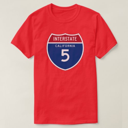California CA I_5 Interstate Highway Shield _ T_Shirt