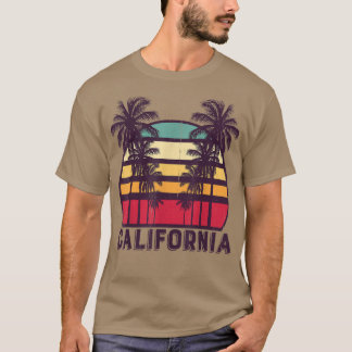 California CA Retro 70s Vintage Skyline Surf Tee 