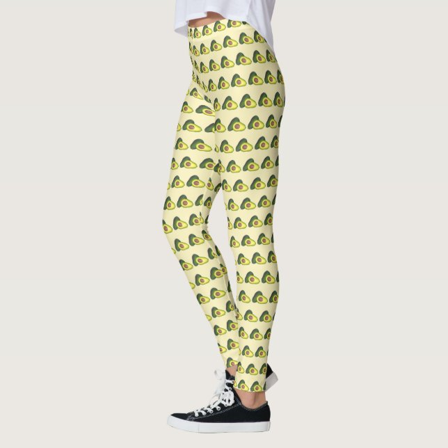 California Cali Avocado Avocadoes Foodie Yellow Leggings (Left)
