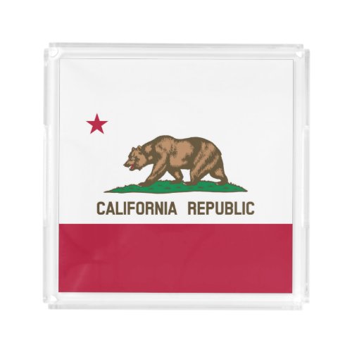 California Cali Republic Bear Flag US States Acry Acrylic Tray