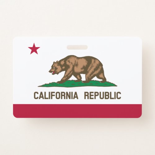 California Cali Republic Bear Flag US States Badg Badge