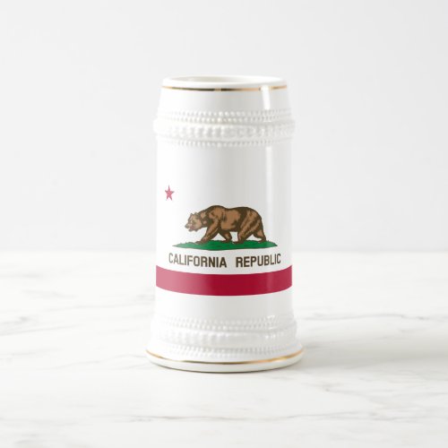 California Cali Republic Bear Flag US States Beer Stein