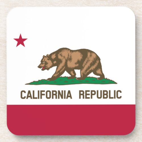 California Cali Republic Bear Flag US States Beve Beverage Coaster