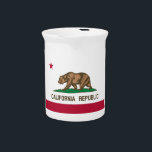 California Cali Republic Bear Flag, US States Beverage Pitcher<br><div class="desc">The official flag of the state of California. It is known as The Bear Flag. On the Bear Flag Revolt "July 1846" a small group of American settlers in California rebelled against the Mexican government and proclaimed California an independent republic. Nacknames are Cali, Golden State, The Land of Milk and...</div>