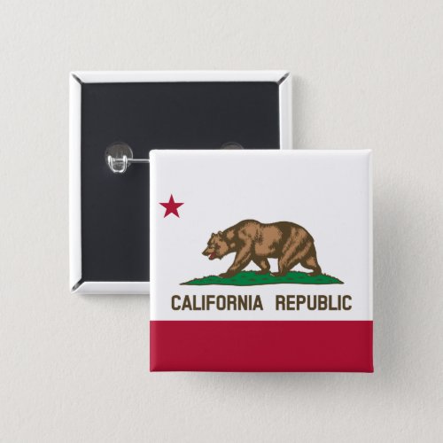 California Cali Republic Bear Flag US States Butt Button