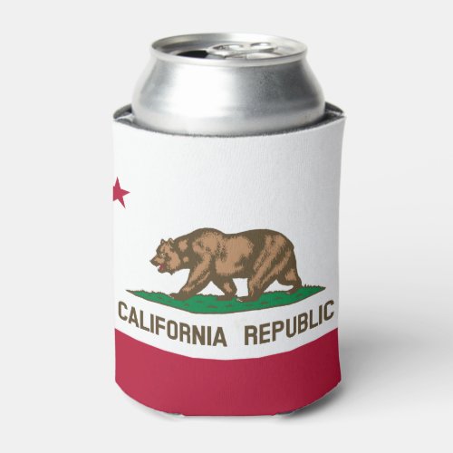 California Cali Republic Bear Flag US States Can Cooler