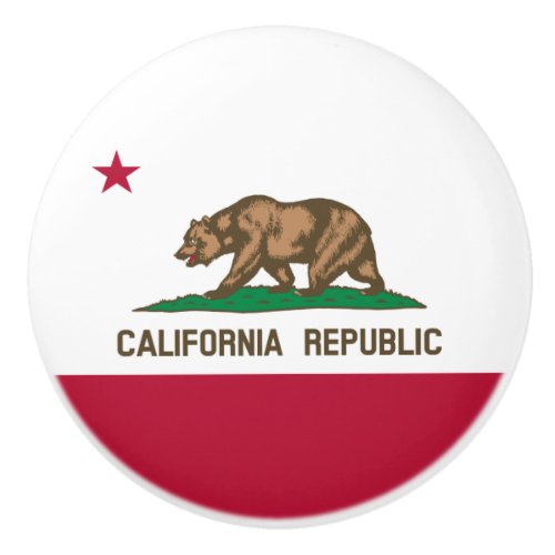 California Cali Republic Bear Flag US States Cera Ceramic Knob