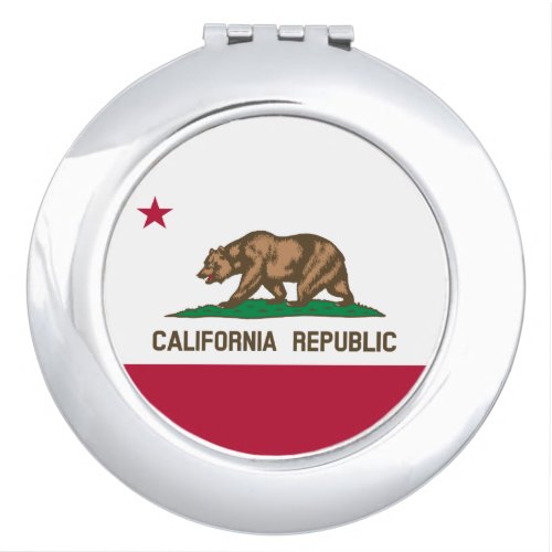 California Cali Republic Bear Flag US States Comp Compact Mirror