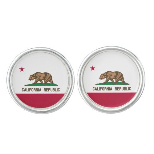 California Cali Republic Bear Flag US States Cuff Cufflinks