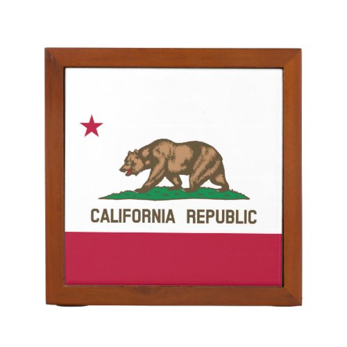 California Cali Republic Bear Flag US States Desk Desk Organizer