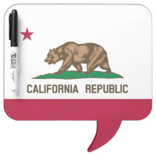 California Cali Republic Bear Flag, US States Dry  Dry Erase Board