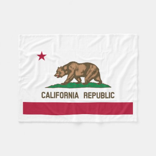 California Cali Republic Bear Flag US States Fleece Blanket