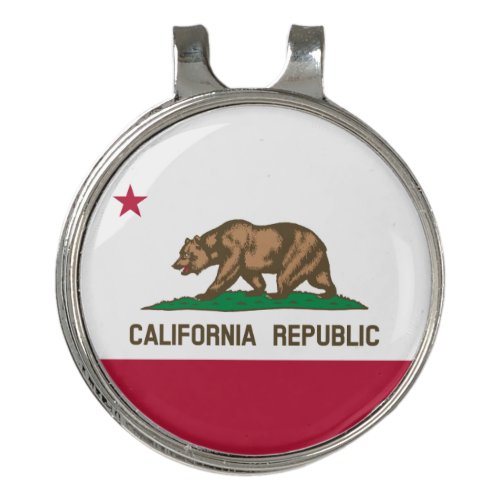 California Cali Republic Bear Flag US States Golf Golf Hat Clip