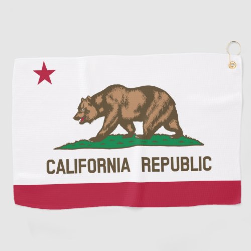 California Cali Republic Bear Flag US States Golf Towel