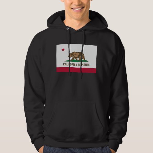 California Cali Republic Bear Flag US States Hood Hoodie
