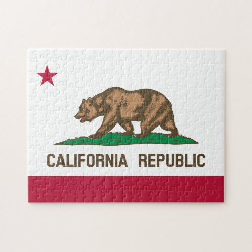 California Cali Republic Bear Flag US States Jigs Jigsaw Puzzle