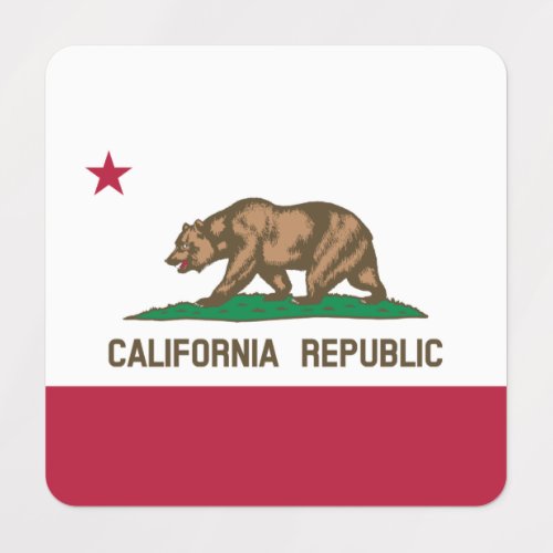 California Cali Republic Bear Flag US States Kids Kids Labels