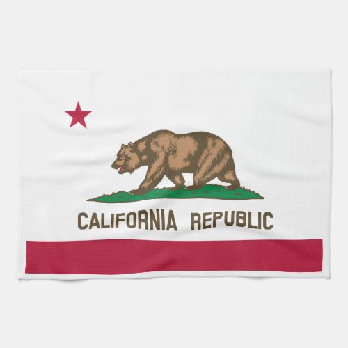 California Cali Republic Bear Flag US States Kitc Kitchen Towel