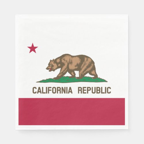 California Cali Republic Bear Flag US States Napk Napkins