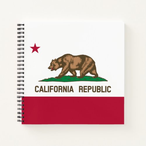 California Cali Republic Bear Flag US States Note Notebook