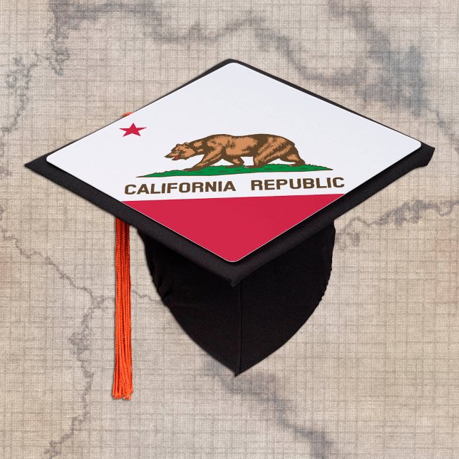 California & California Flag, Students /University Graduation Cap Topper (Creator Uploaded)