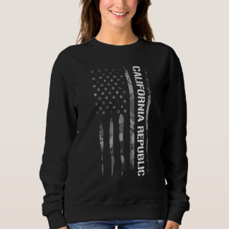 California California Republic   American Flag Sweatshirt