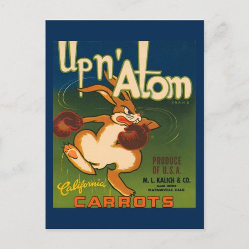 California Carrots Crate Label Postcard